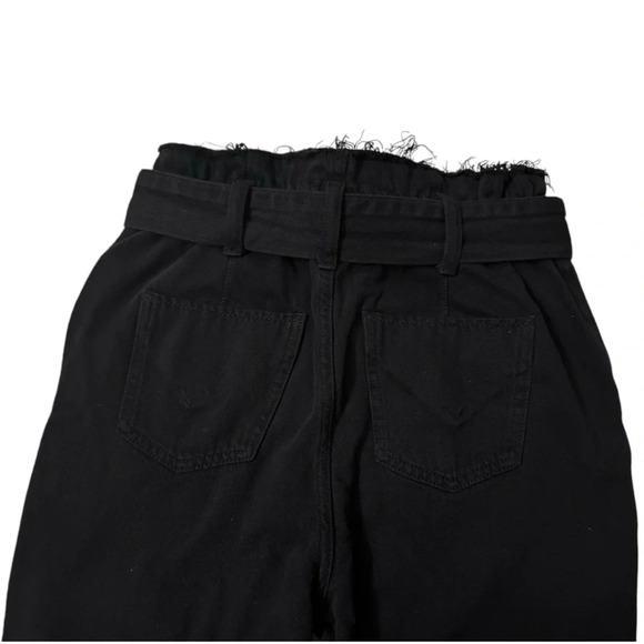HUDSON Size 26 Remi High-Rise Paperbag Belted Straight Jeans - Washed Black - Picture 5 of 6